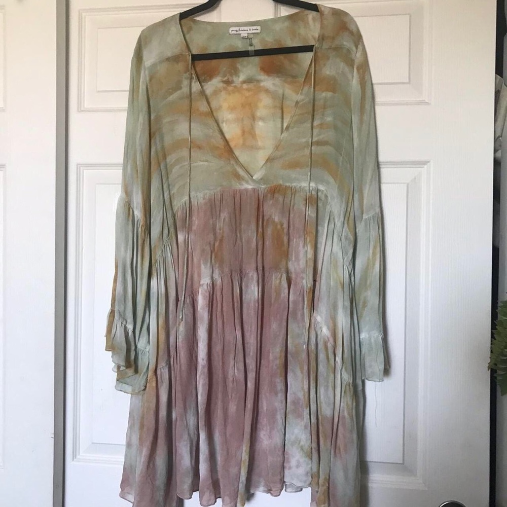 Hippie dress with bell sleeves